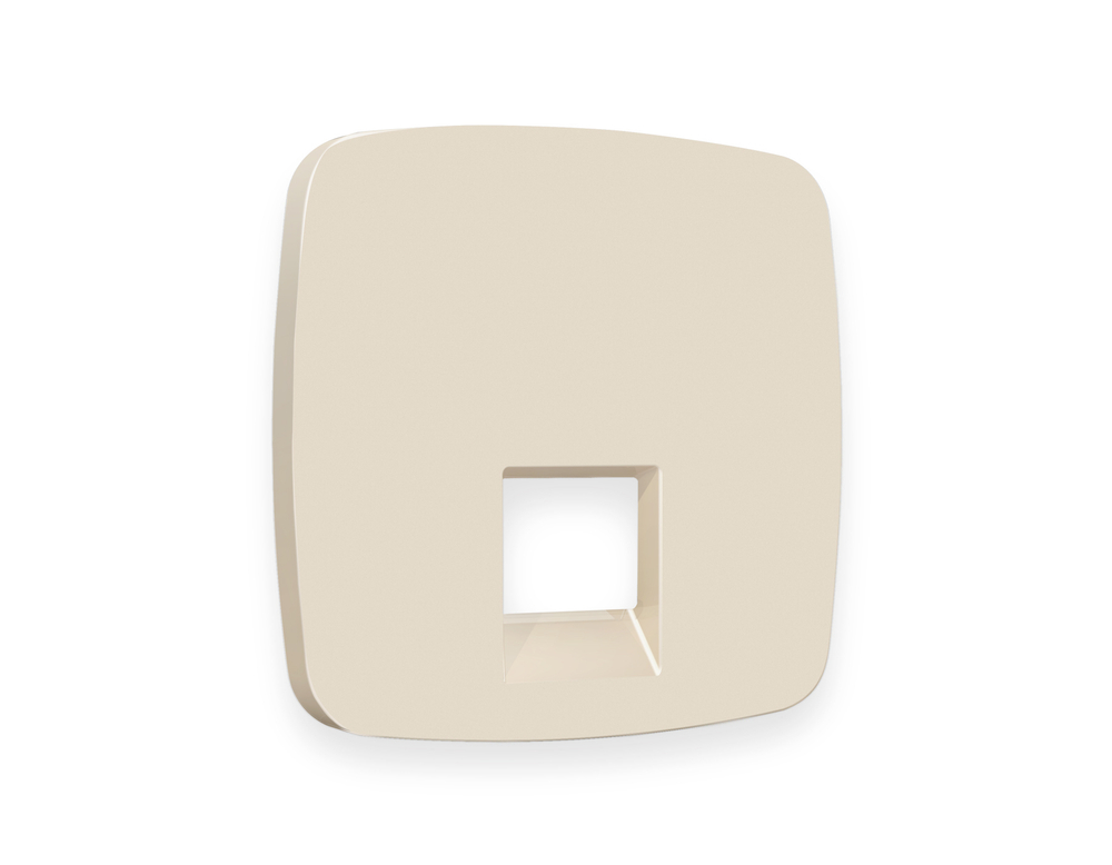 OP3320 Лицевая панель OMEGA (Бежевый матовый) для компьютерной/телефонной розетки RJ-45/RJ-11 QUANT