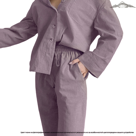 Вареный (стираный) хлопок, цв.Пыльно-лиловый меланж