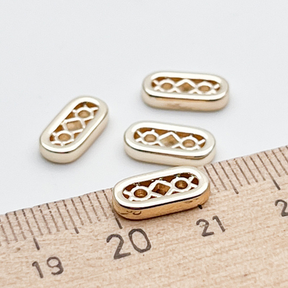 Коннектор-разделитель на 2 нити, цвет золото, размер 12*6 мм, цена за 1 шт