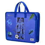 Папка школьная на молнии Basir, формат А4, сумка, серия "Футбол", с тканевыми ручками и с тканевой окантовкой, 33,5*26,5