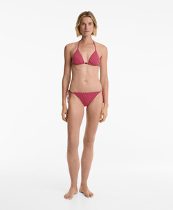 OYSHO Жаккардовый треугольный топ бикини, фуксия
