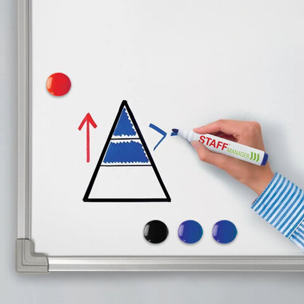 Доска магнитно-маркерная 60х90 см, металлическая рамка, STAFF ECO, 238137