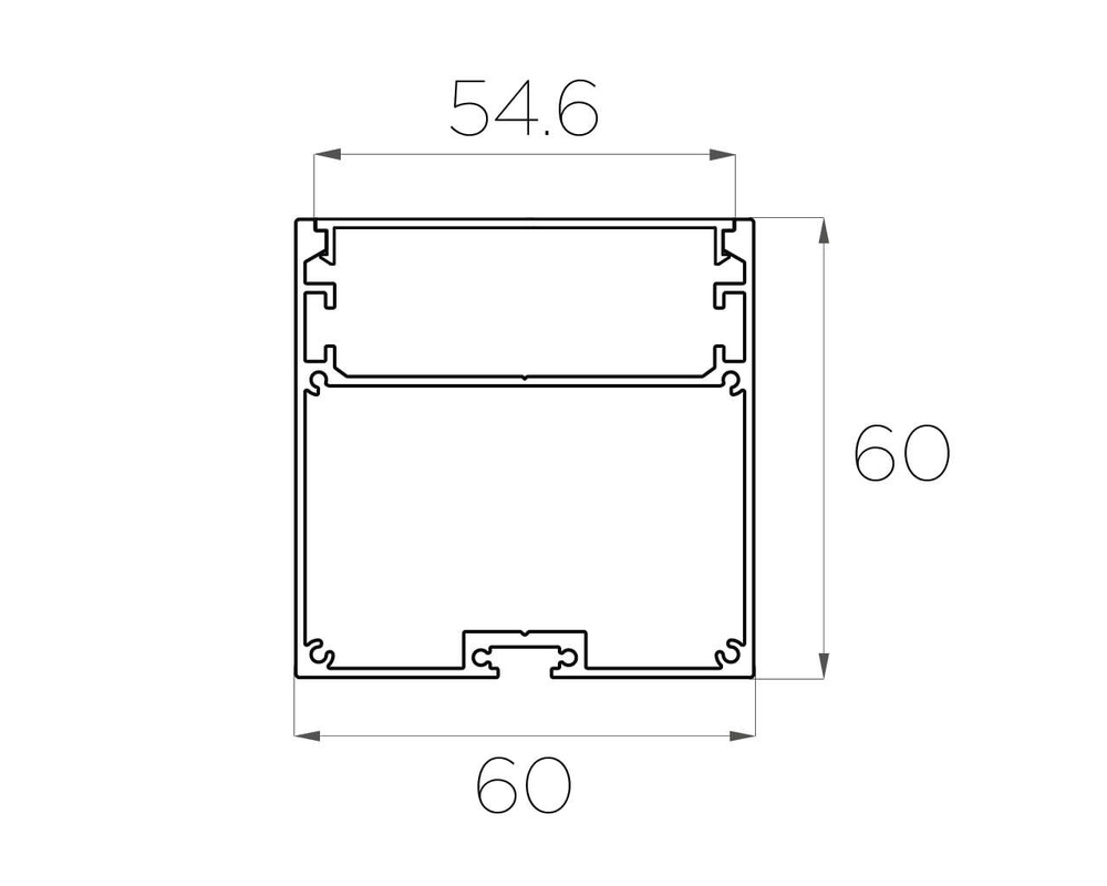 Профиль накладной алюминиевый LC-LP-6060-2 Anod