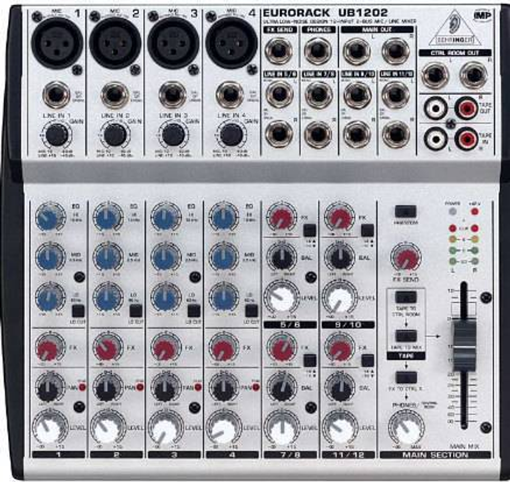 BEHRINGER 1202 микшер, 4 моновхода, 4 стереовхода, 1 AUX-шина__1
