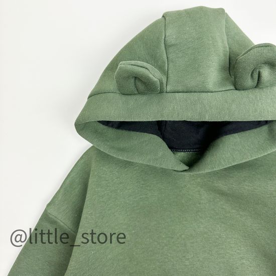 Комплект из футера с начесом "Медвежонок" хаки