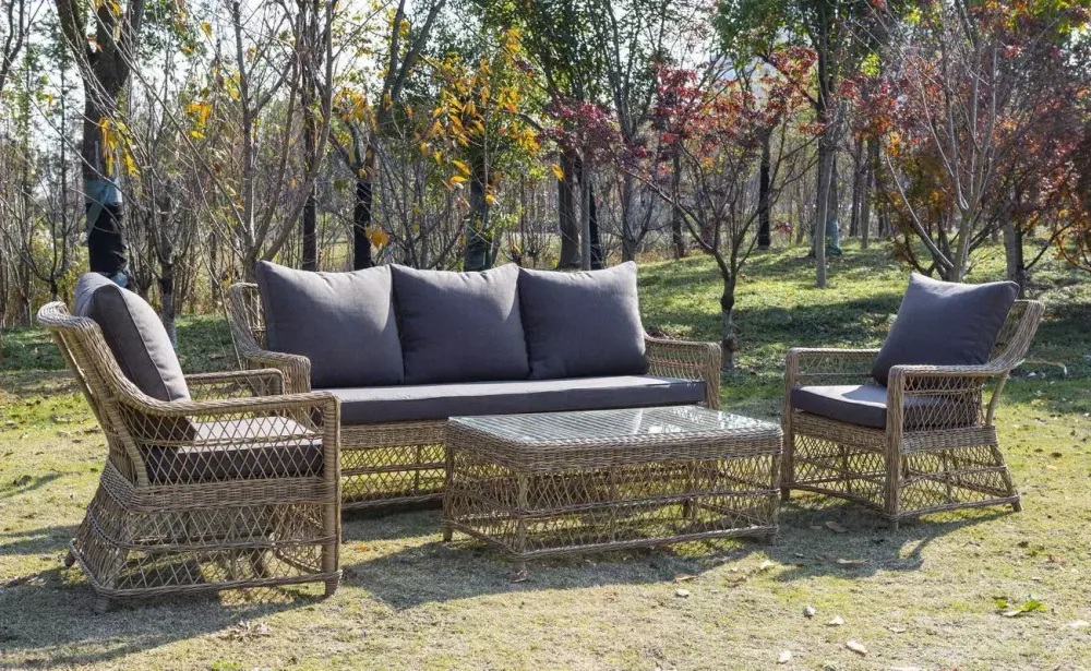 "Гранд Латте" стол журнальный из искусственного ротанга, цвет соломенный