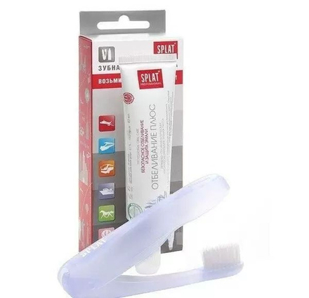 СПЛАТ Дорожный набор Отбеливание Плюс 40мл + зубная щетка