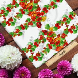 Ткань муслин переплетение цветов