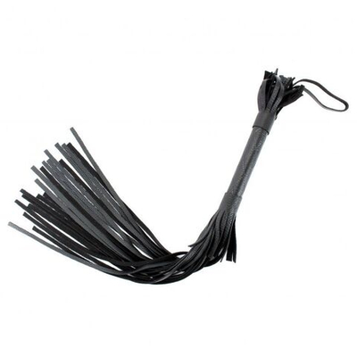 Чёрная плетка из натуральной кожи - 60 см. (Цвет: черный)