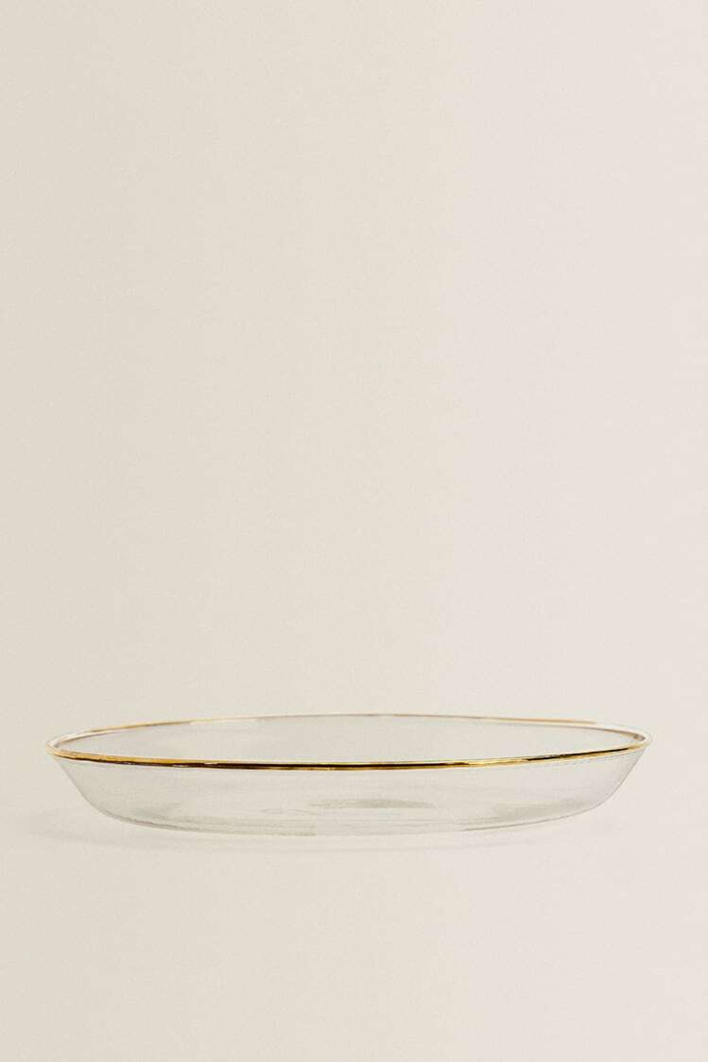 ZARA HOME ТАРЕЛКА ИЗ БОРОСИЛИКАТНОГО СТЕКЛА С ОБОДКОМ, ЗОЛОТИСТЫЙ