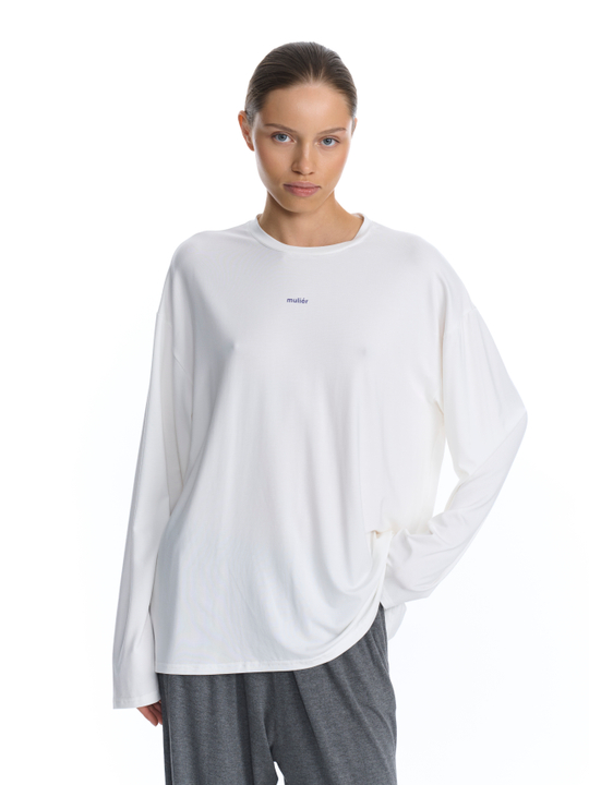 Лонгслив оверсайз белый