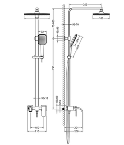 Душевая стойка Timo Selene SX-1013/03 черная