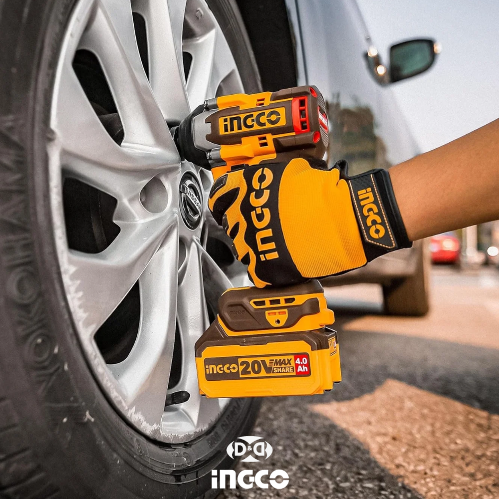 Аккумуляторный бесщеточный ударный гайковерт INGCO CIWLI2050 INDUSTRIAL 20 В 1/2" 500 Нм