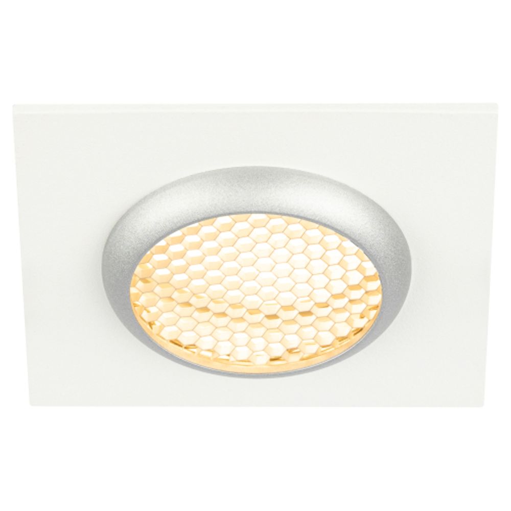 Светильник встраиваемый алюминиевый ЭРА KL110 WH/SL под лампу MR16 GU5.3 белый/серебро матовый | Алюминиевые встраиваемые светильники