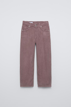 ZARA БРЮКИ BALLOON ИЗ ВЕЛЬВЕТА, РОЗОВЫЙ