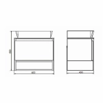 Тумба с раковиной Comforty Прага 60 00-00014536 (PZ-6068) светлое дерево/белая/столешница графит