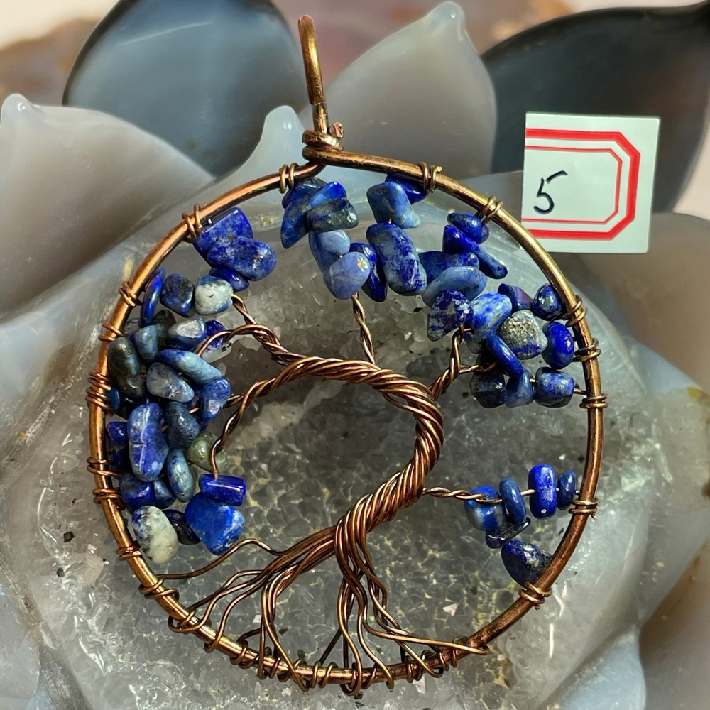 37027 Лазурит Кулон дерево 50мм