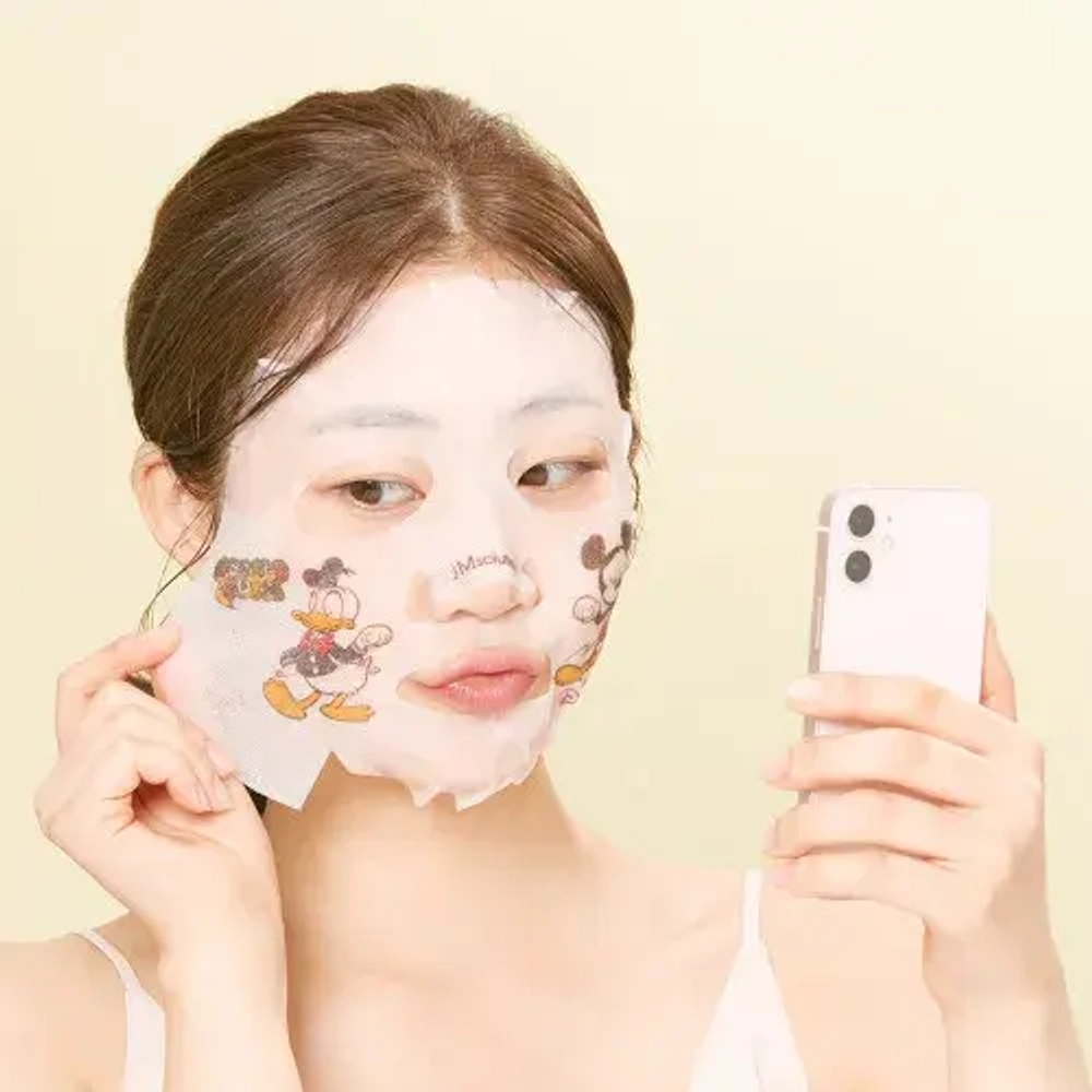 JMSOLUTION Маска тканевая успокаивающая с хауттюйнией Disney collection selfie barrier heartleaf mask (30 мл)