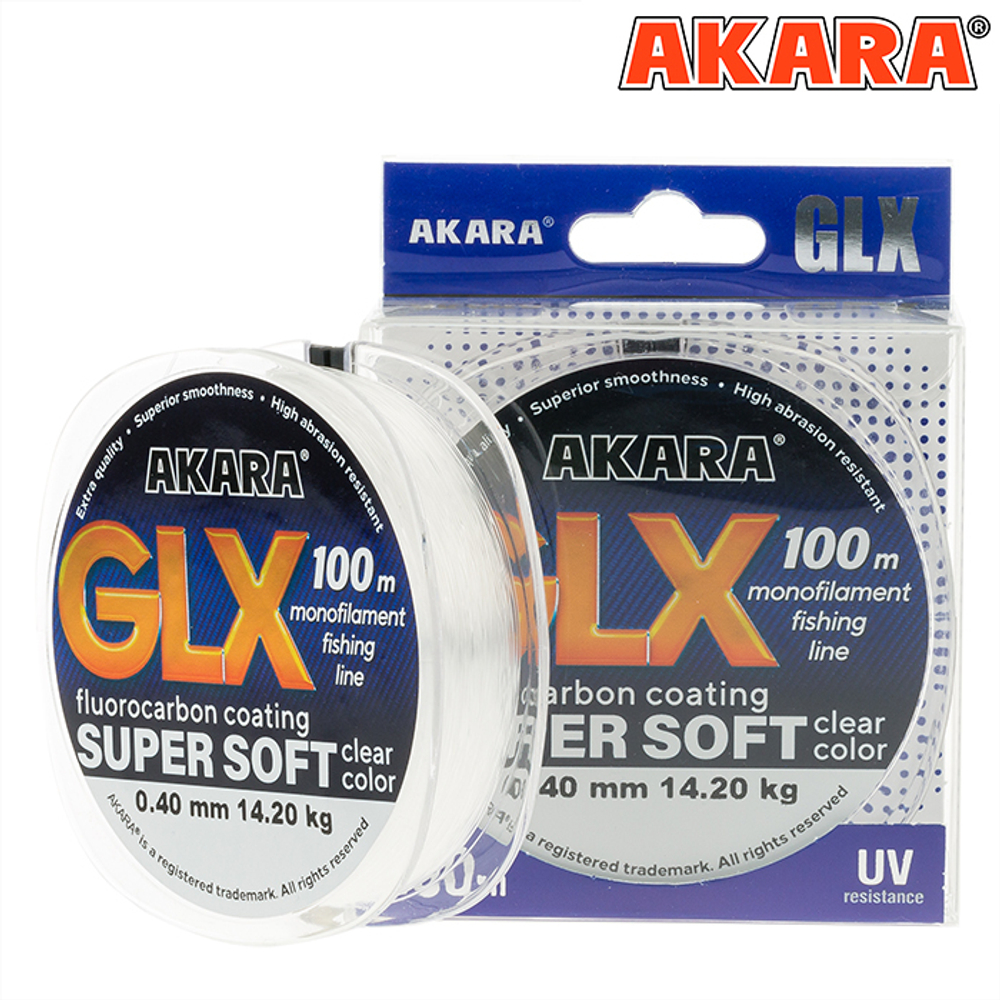 Леска Akara GLX Super Soft 100 м 0,247 прозрачная