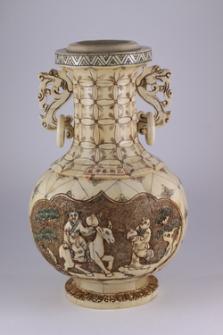 Китайская ваза с драконом Резьба по кости буйвола