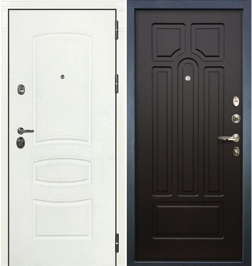 Входная металлическая дверь Лекс Сенатор 3К  Белая шагрень  №32 Венге