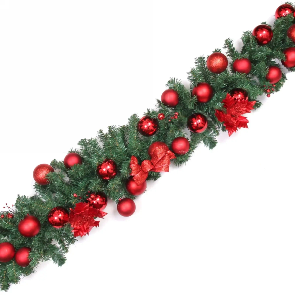 Гирлянда хвойная «Сказочное чудо» 1,8 м d=30 см, ПВХ, красный (SST1950R-180)
