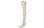 Balenciaga Knee High Boots 11cm Women"s Floral White