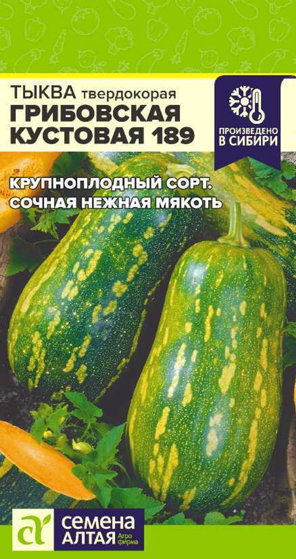 Тыква Грибовская Кустовая 189 1 гр (Семена Алтая)