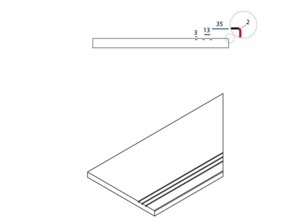 Italon Nl-Wood Бортик грип правый Pepper 30x60