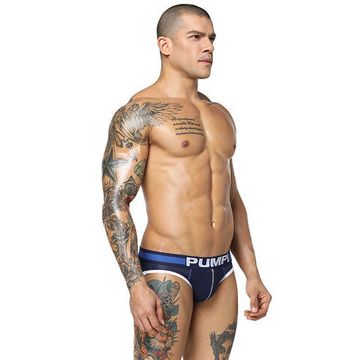 Мужские трусы брифы в сетку темно-синие PUMP! H117-16