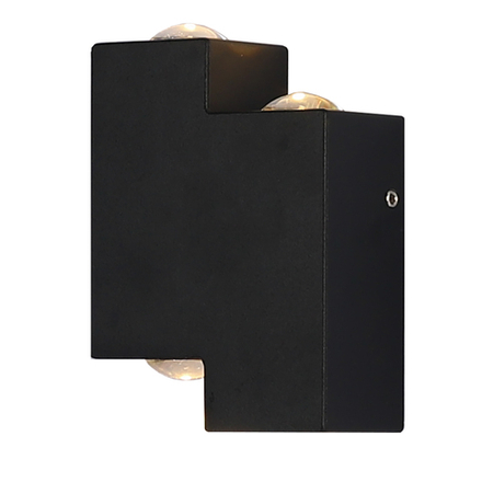 Уличный светодиодный настенный светильник 1х4Вт, 311лм, 3000К, IP54, алюминий, чёрный