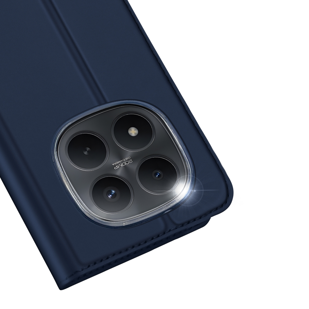 Чехол книжка из кожи синего цвета для Xiaomi Redmi Note 15 Pro Plus 5G и Poco M8 Pro 5G, серия Skin Pro Series от Dux Ducis