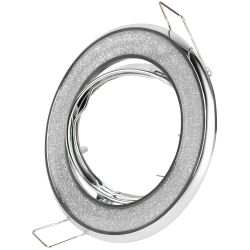 Светильник встраиваемый декоративный ЭРА DK18 CH/SH SL под лампу MR16 GU5.3 декор серебряный блеск/хром