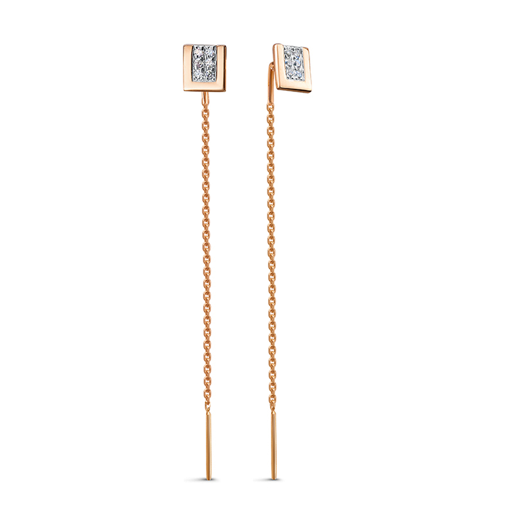 Серьги из золота 585 пробы с Фианит