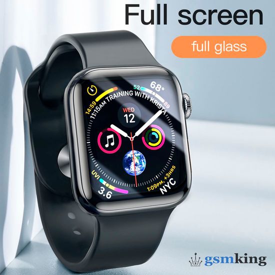 Baseus 0.3mm Full-screen Curved Tempered Film 44mm for AP Watch 4 Black SGAPWA4-B01