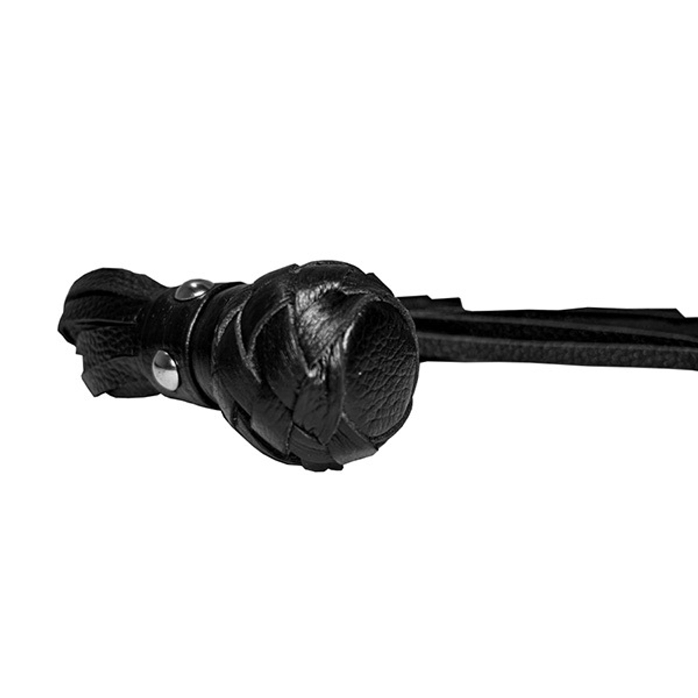 Черная генитальная кожаная плеть 30см БДСМ Арсенал 54077