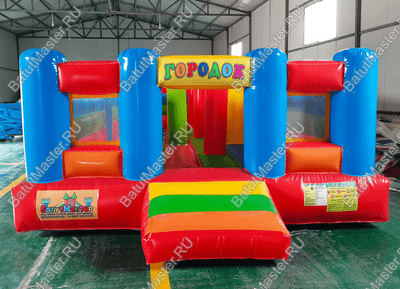 Коммерческий надувной батут "Городок", 6*4*1.8 м.