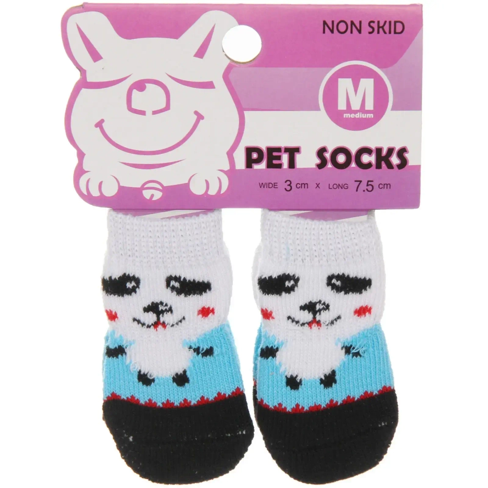 Носочки для животных «LAPUSIK», пандочка, цвет черный, размер m, 3см