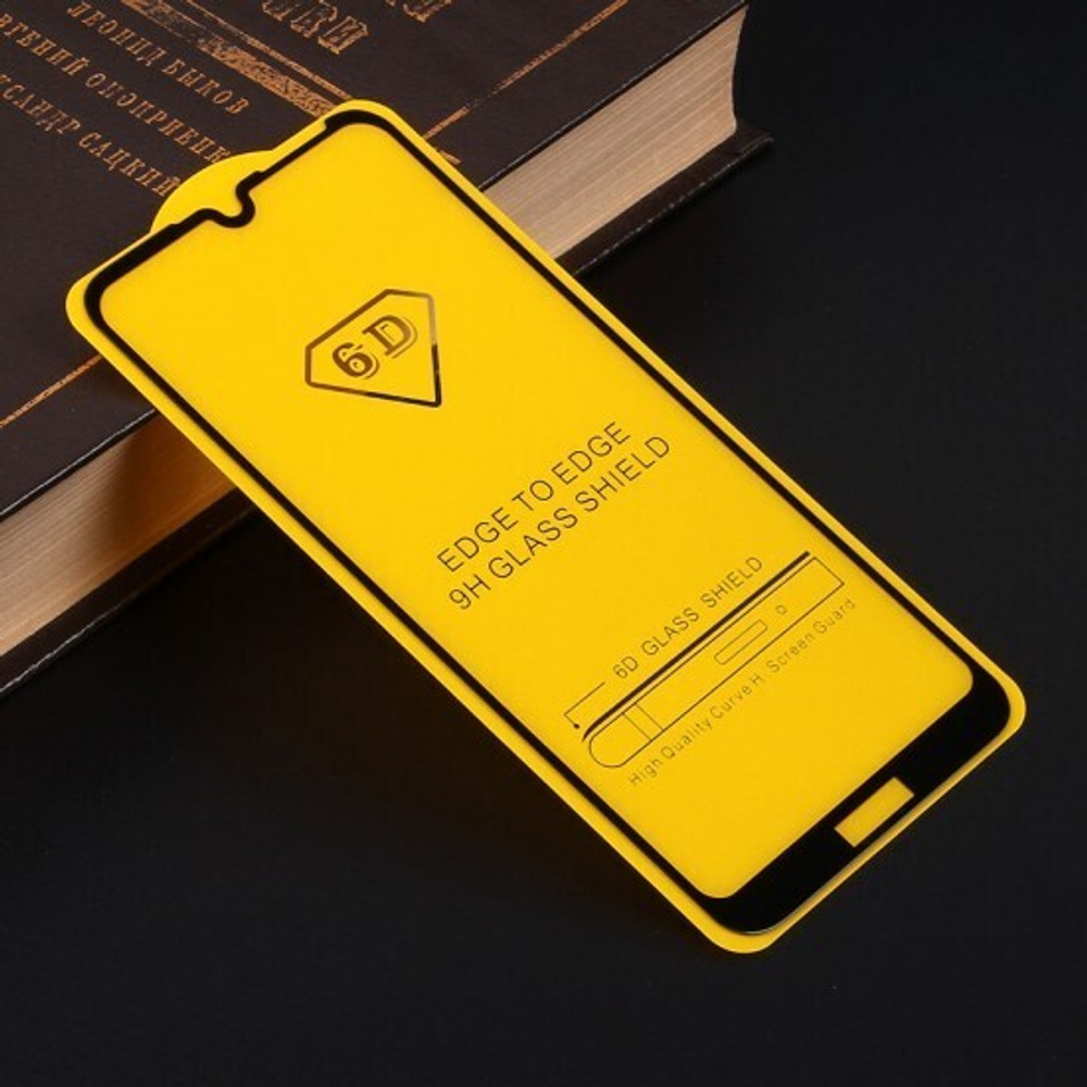 Защитное стекло Full Glue для Huawei Y6 (2019) на полный экран, 010630 Черный