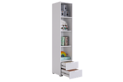 Шкаф однодверный "Зефир" 107.03, (Белое дерево/Белый муар (эмаль))