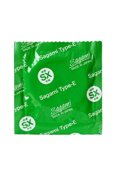 Презервативы Sagami Xtreme Type-E с точками - 10 шт. (Цвет: зеленый)