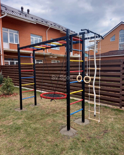 Монтаж уличной шведской стенки Sv Sport Рукоход (4 вертикальных столба)
