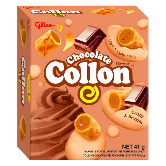 Бисквитные рулетики Glico Collon Chocolate со вкусом шоколада, 41 г (Таиланд)