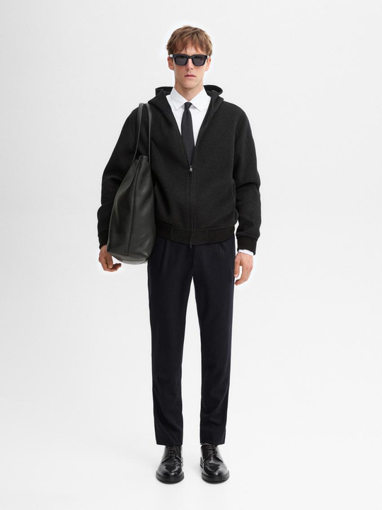 Massimo Dutti Костюмные брюки из смесовой шерсти, темно-синий