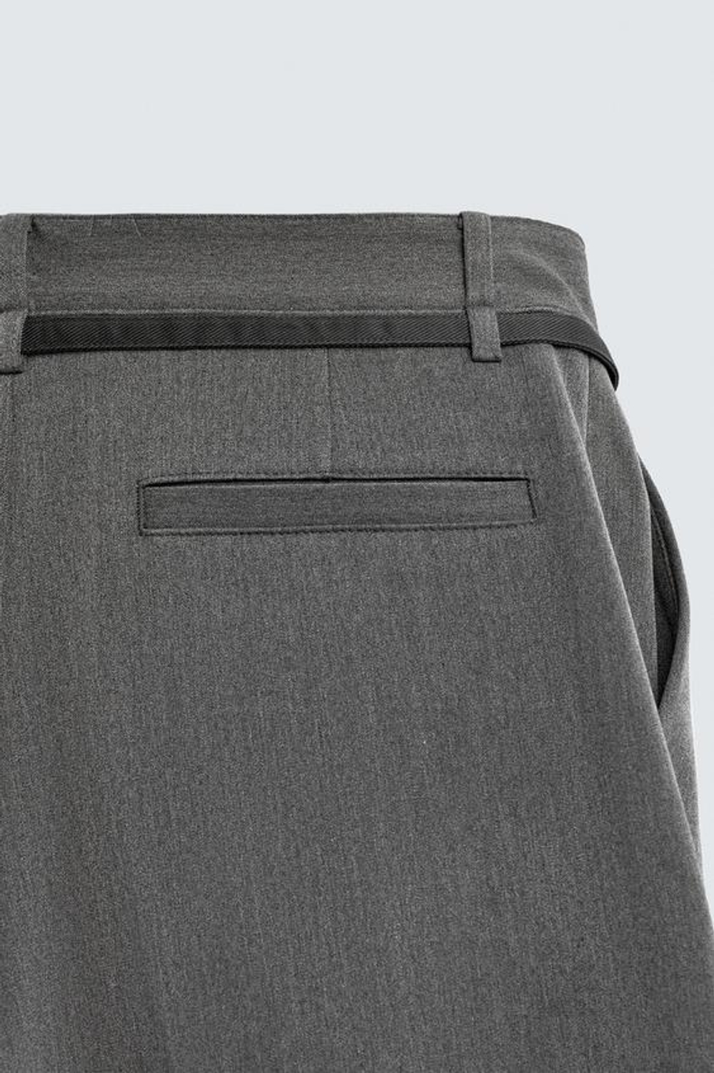 ZARA БРЮКИ BALLOON С ЗАЩИПАМИ И ПОЯСОМ, СЕРЫЙ