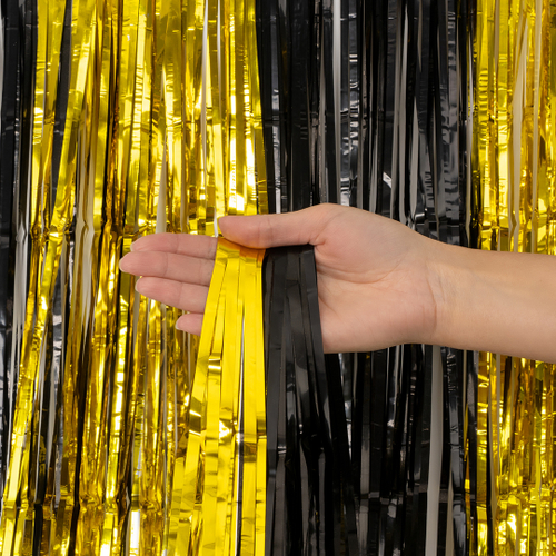 Занавес Дождик Черный/Золото, Металлик, 100*200 см ВВ