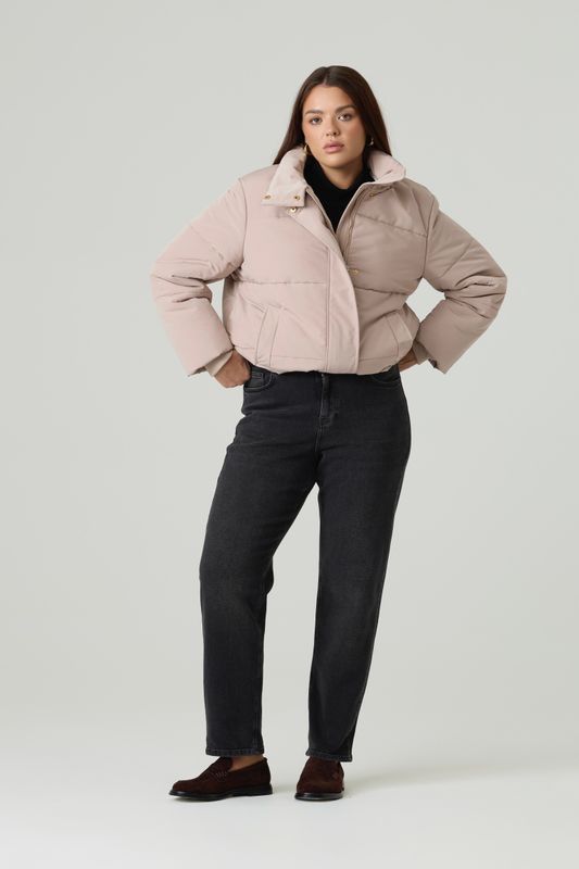 Куртка укороченная стеганая, бежевый