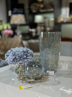 Подсвечник Garda Decor 69-21359 настольный, металл, стекло, цвет золото, 12 см.