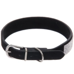 Ошейник для собак и кошек со стразами «#на стиле», цвет черный, 2см, размер L, 39*44см (лейбл)