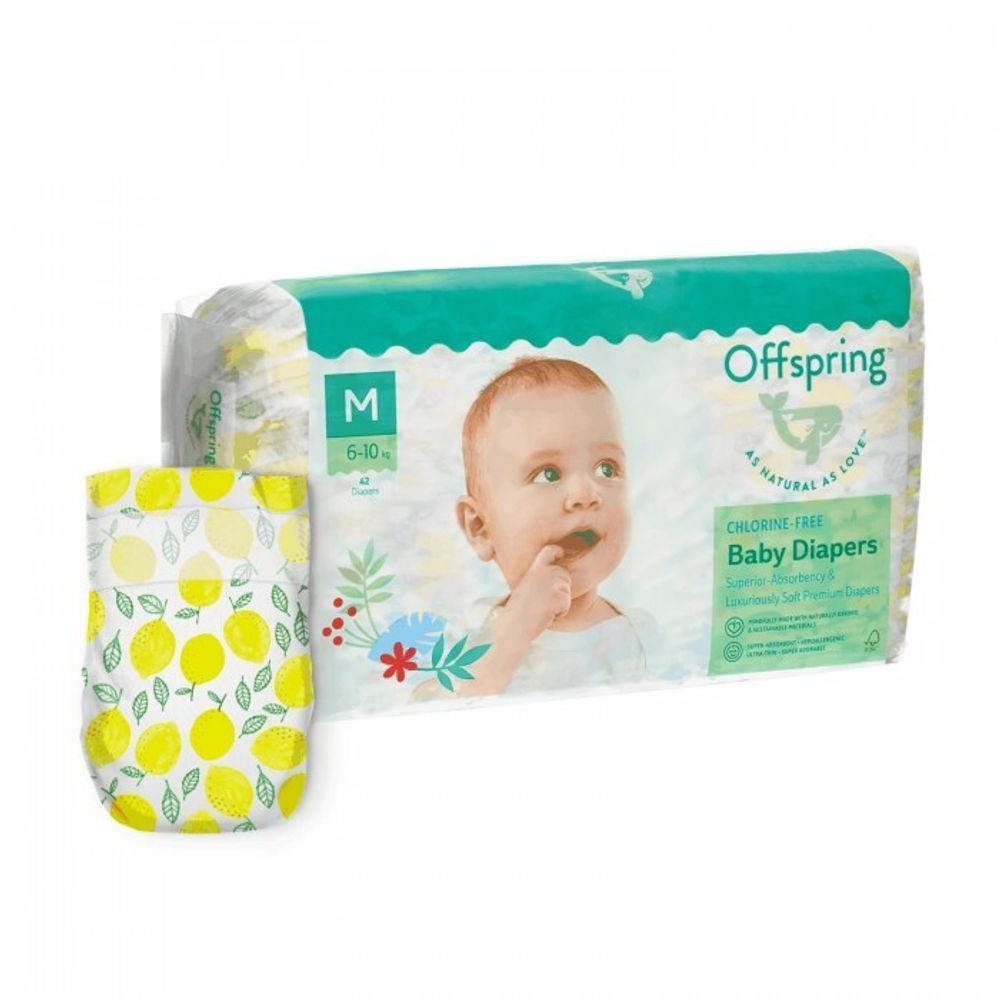 Offspring подгузники М 6-10кг 42шт лимоны